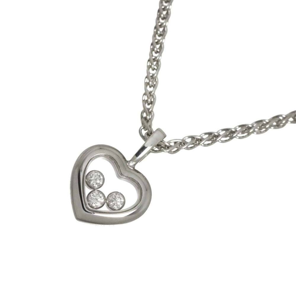 CHOPARD 18k Silver Diamond Heart Necklace